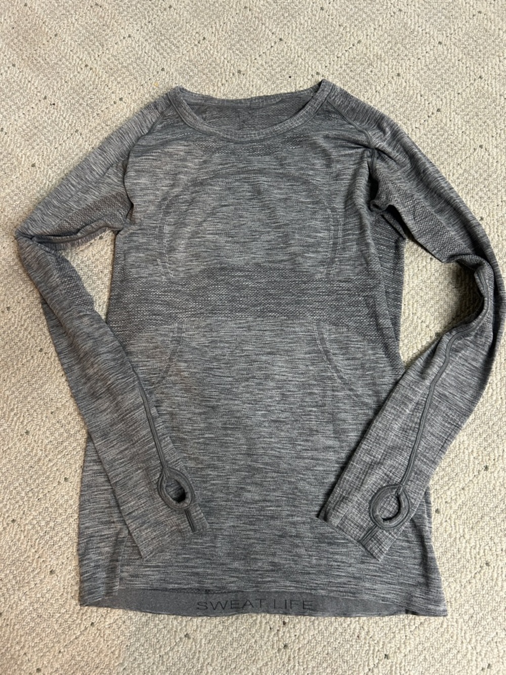 Lululemon Heather Gray Long-Sleeve workout Top